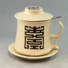 Ceramiczny kubek z filtrem na talerzyku 146-6016