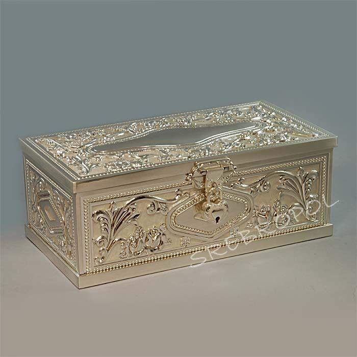 Posrebrzana kasetka na biżuterię 461-4522