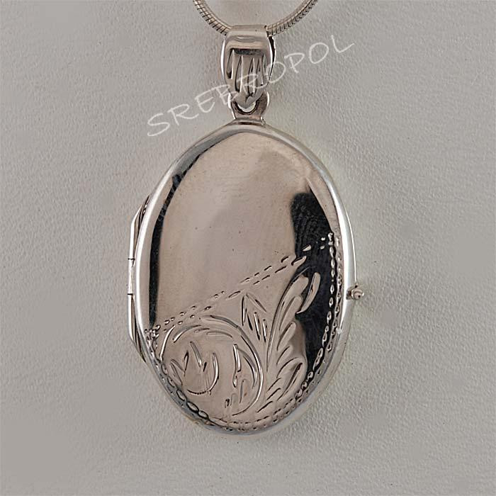 Zawieszka srebrna owal otwierany 49/T