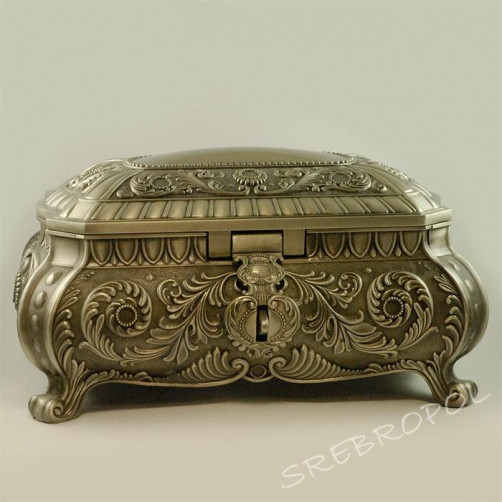 Szkatułka na biżuterię cynowana 461-4048