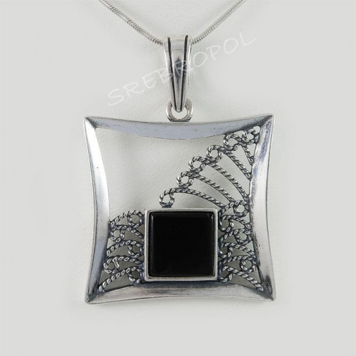 Zawieszka srebrna z onyxem W-13 BA 31/5 7.1g