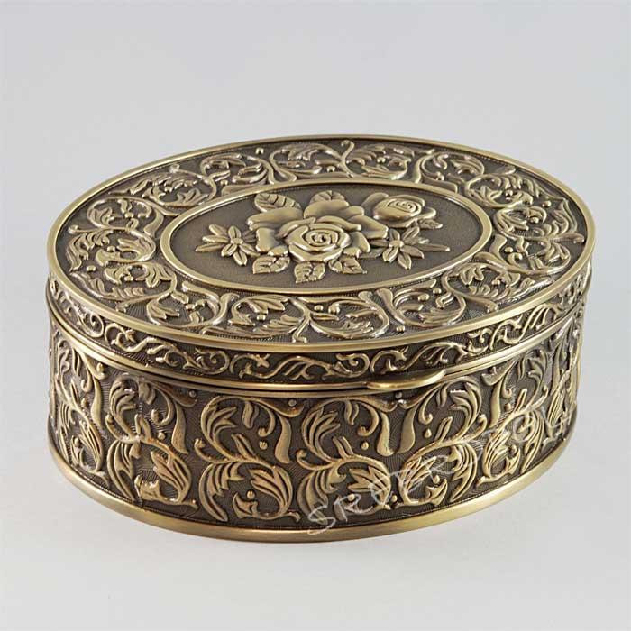 Mosiądzowana szkatułka na biżuterię 461-4591