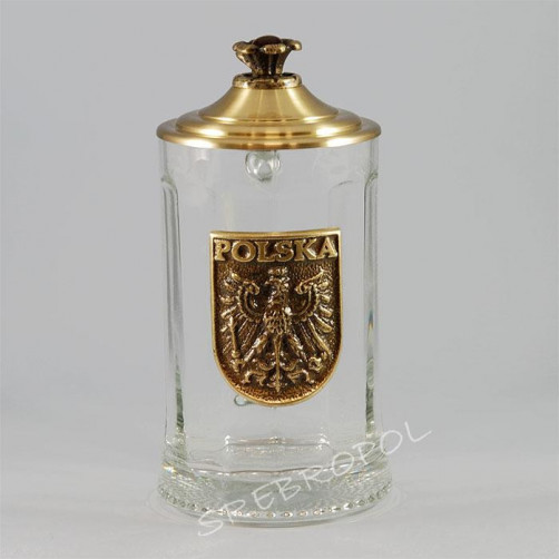 Kufel ze szkła z mosiądzem 0853-5