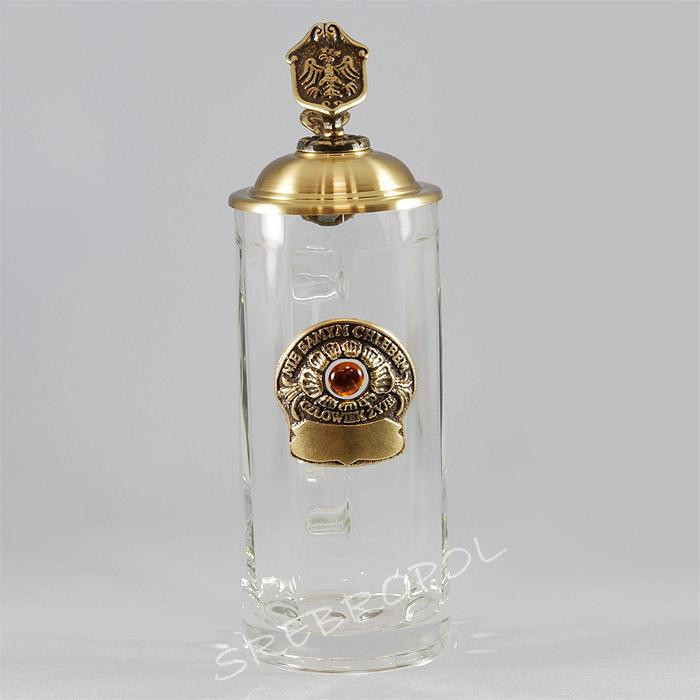 Kufel ze szkła z mosiądzem 0853-6