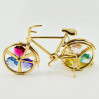 Złota figurka rowerek z kryształkami swarovskiego 122-0160