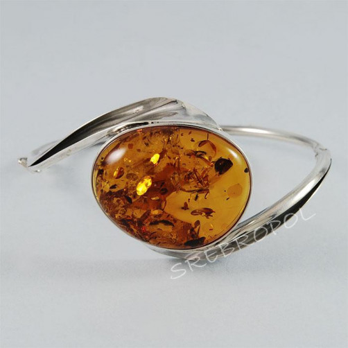 Bransoletka srebrna z bursztynem B 149/0