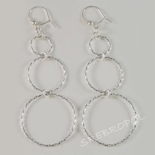 Kolczyki srebrne koła WO23