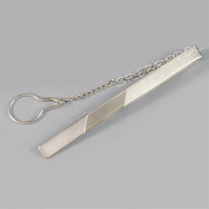 Srebrna spinka do krawata połysk-mat S6-K 29/0