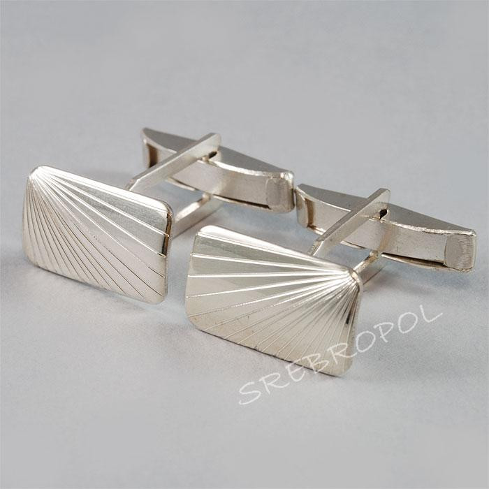 Srebrne spinki do mankietów z grawerowanym wzorkiem S12-M 41/0