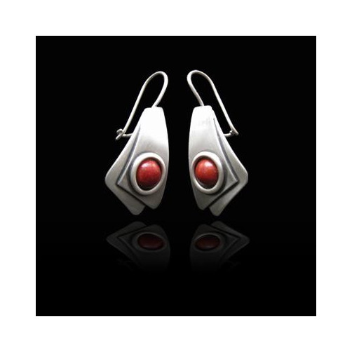 Kolczyki srebrne z koralowcem FD 10.0g