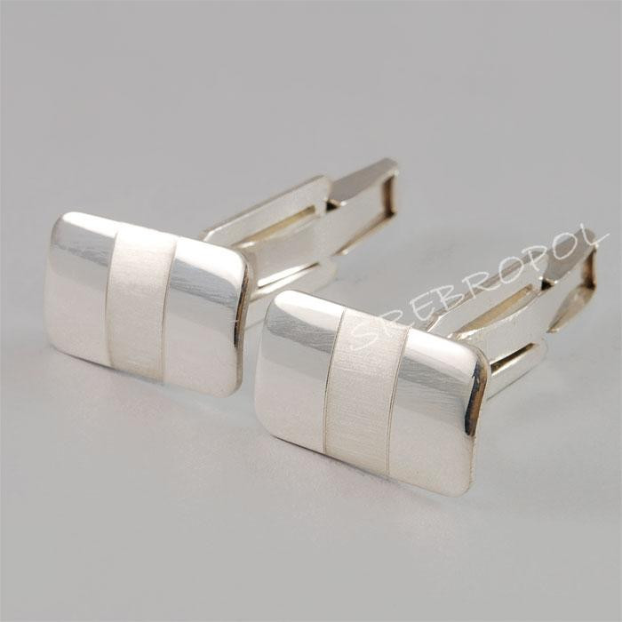 Srebrne spinki do mankietów połysk-mat M-K2 42/0