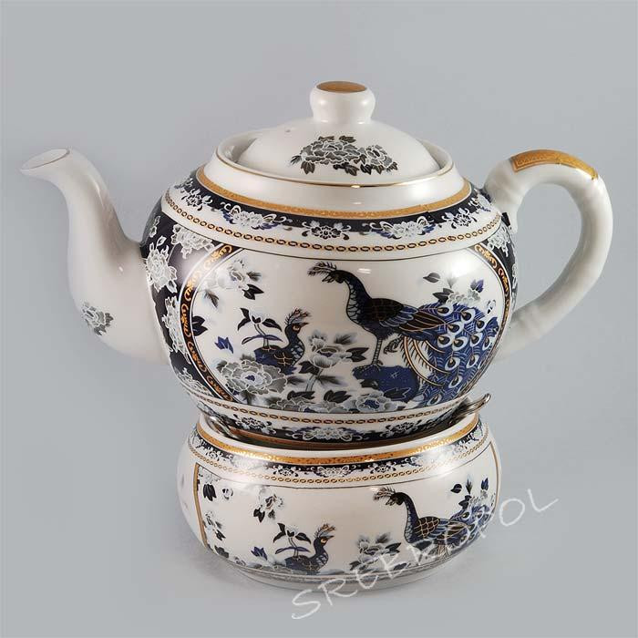 Dzbanek z podgrzewaczem - porcelana japońska Pawie TL-JS11