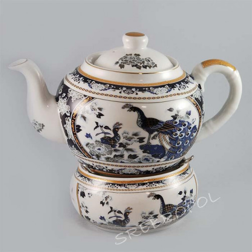 Dzbanek z podgrzewaczem - porcelana japońska Pawie TL-JS11