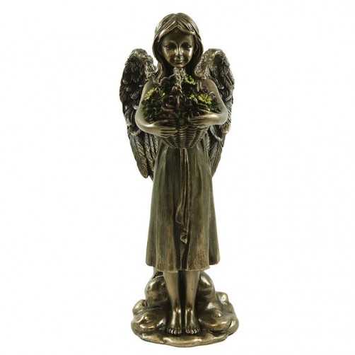 Figurka aniołek z koszem kwiatów Veronese WU70727A4