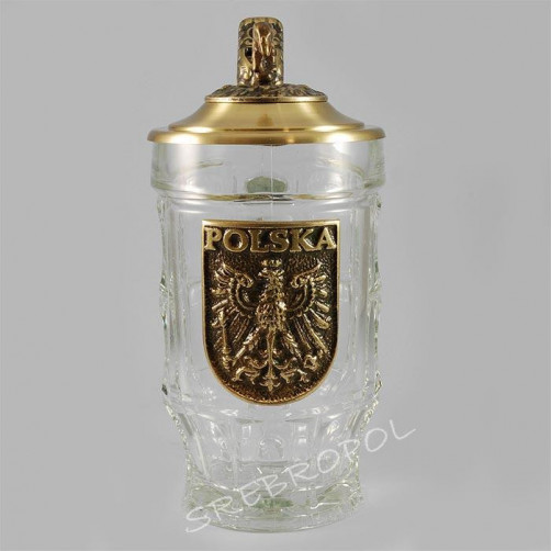 Kufel ze szkła z mosiądzem 0853-10