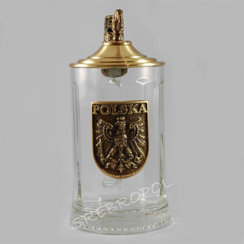 Kufel ze szkła z mosiądzem 0853-12