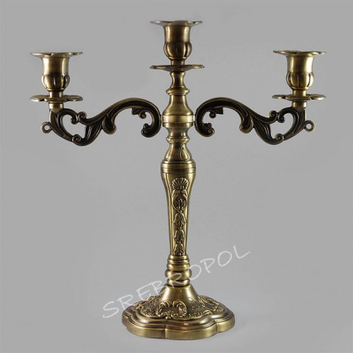 Świecznik 3-ramienny mosiądzowany 472-9021