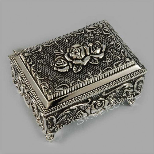 Posrebrzana szkatułka na biżuterię 472-9003