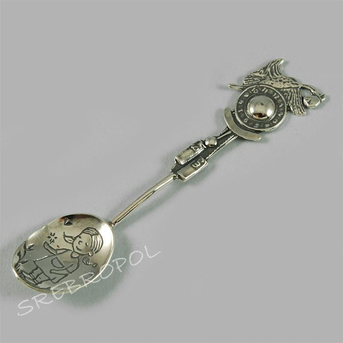 Łyżeczka srebrna z dziewczynką ŁYŻ ML53/0 DZ