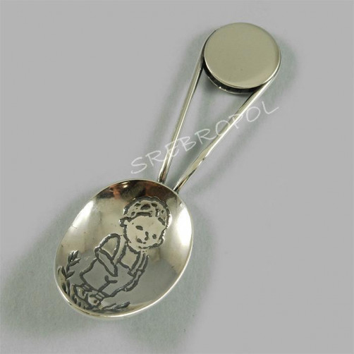 Łyżeczka srebrna z chłopczykiem CH 33/0