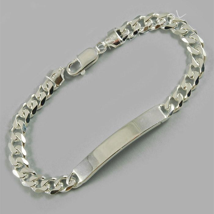 Bransoletka srebrna pancerka z blaszką  B93/0