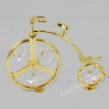 Złota figurka bicykl z kryształkami swarovskiego 122-0073