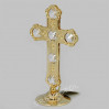 Złota figurka krzyżyk z kryształkami swarovskiego 122-0072