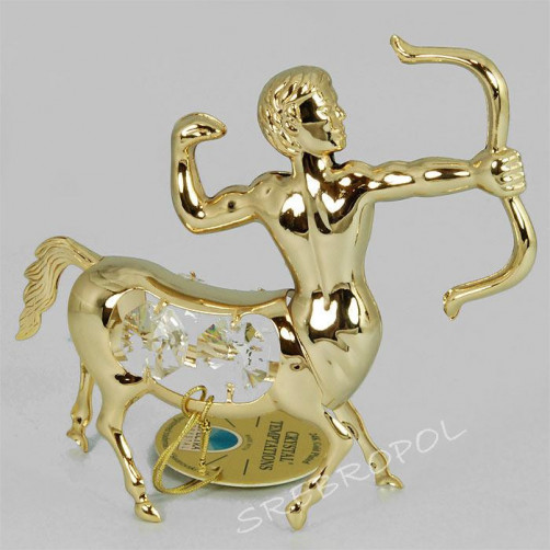 Złota figurka strzelec z kryształkami swarovskiego 122-0014