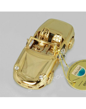 Złota figurka auto z kryształkami swarovskiego 122-0247