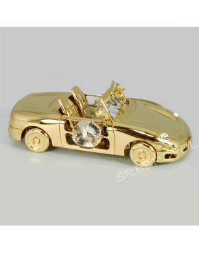 Złota figurka auto z kryształkami swarovskiego 122-0247