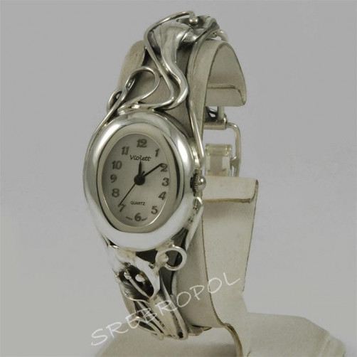 Zegarek srebrny damski na bransolecie Violett 82