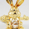 Złota figurka zając z kryształkami swarovskiego 122-0256