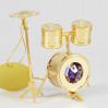 Złota figurka perkusja z kryształkami swarovskiego 122-0255