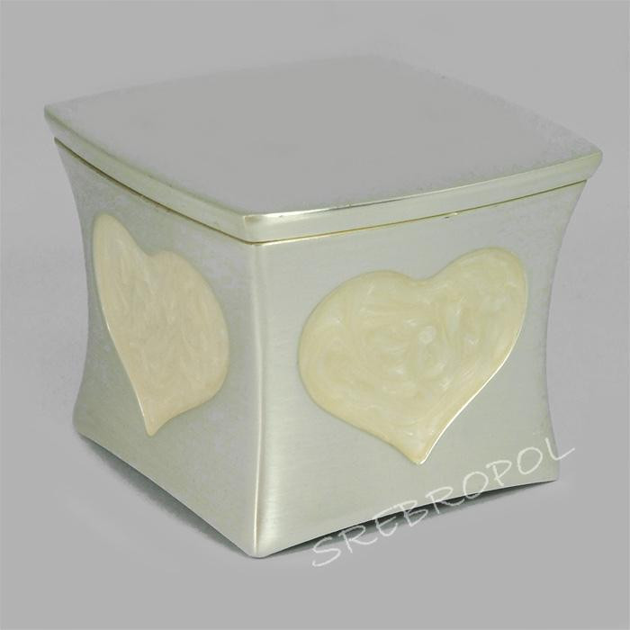 Posrebrzana szkatułka, kasetka na biżuterię 461-4518