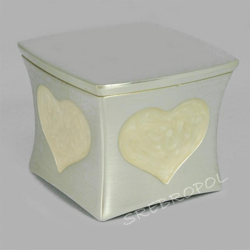 Posrebrzana szkatułka, kasetka na biżuterię 461-4518