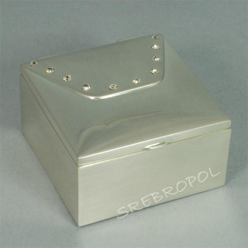 Posrebrzana kasetka, szkatułka na biżuterię 461-4498