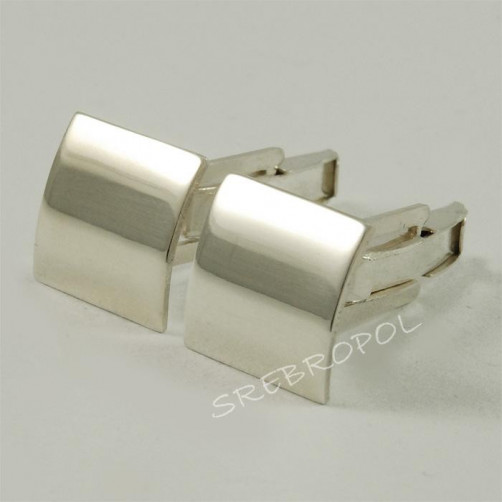 Srebrne spinki do mankietów połysk S-M 51/0