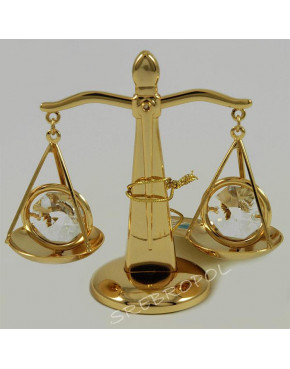Złota figurka waga z kryształkami swarovskiego 122-0275