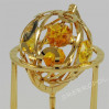 Złota figurka globus z kolorowymi kryształkami swarovskiego 366-0185