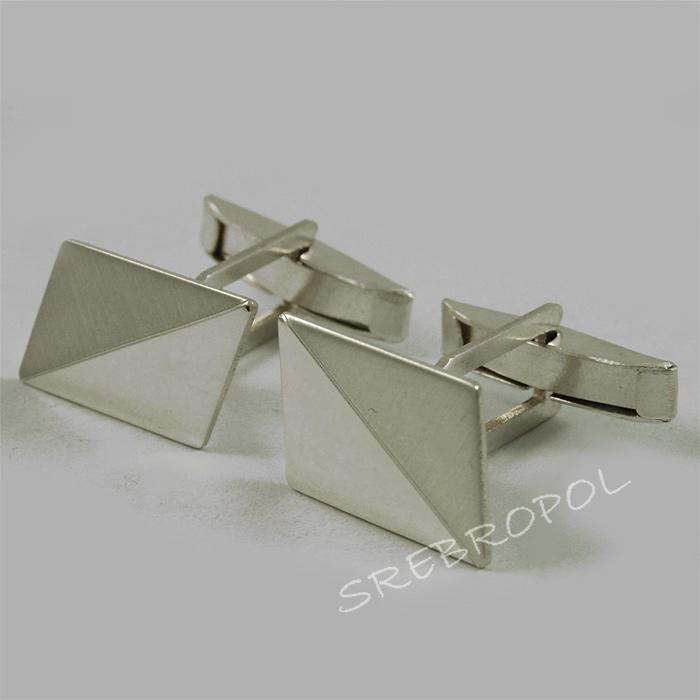 Srebrne spinki do mankietów połysk-mat S15-M 41/0