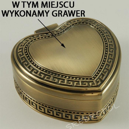 Mosiądzowana kasetka na biżuterię + GRAWER 461-4874G