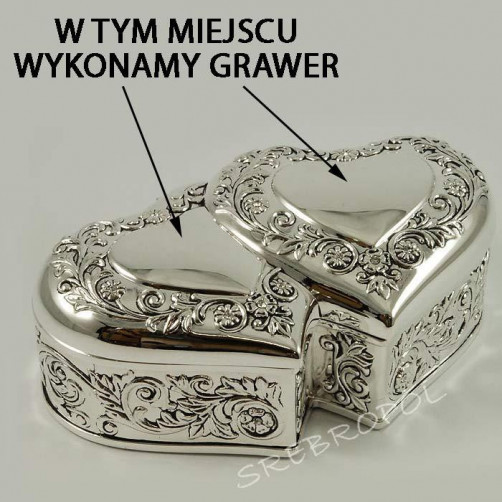 Posrebrzana kasetka na biżuterię + GRAWER 461-4893G