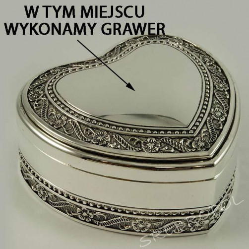 Posrebrzana kasetka na biżuterię + GRAWER 461-4902G