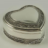 Posrebrzana kasetka, szkatułka na biżuterię w kształcie serca 461-4902