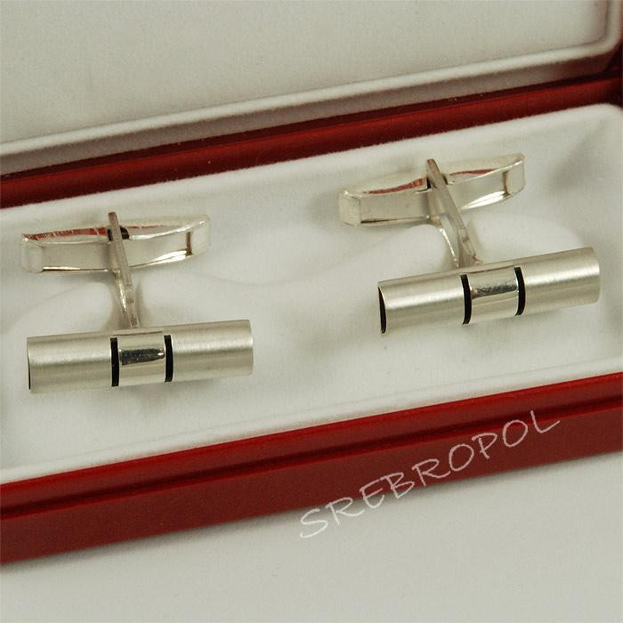 Srebrne spinki do mankietów połysk-mat ML47/5