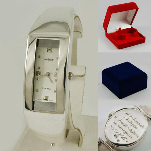 Zegarek srebrny damski na bransolecie Violett 88