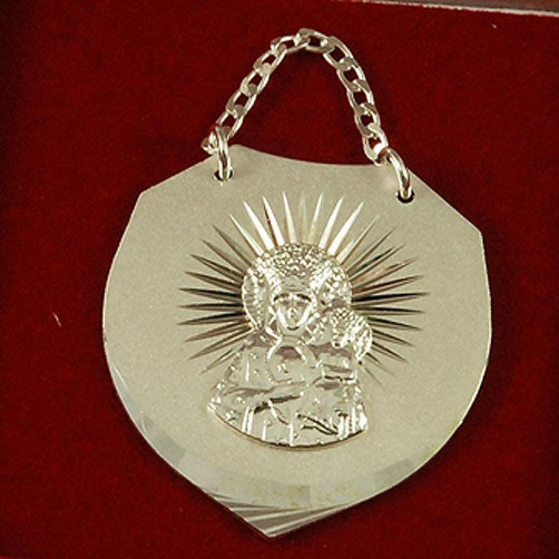 Ryngraf srebrny z Matką Boską Częstochowską + opcja grawer R52/0N