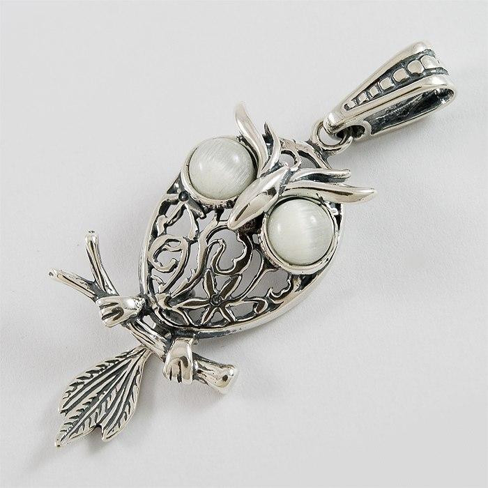 Wisiorek srebrny sowa z uleksitem W 21/0