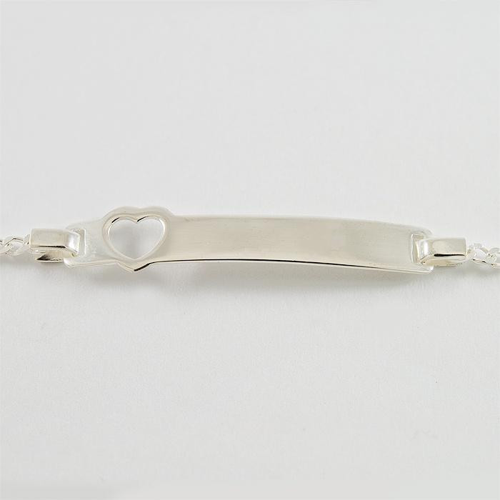Bransoletka srebrna z blaszką i serduszkiem B11/0