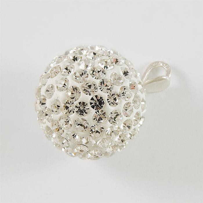 Wisiorek srebrny kulka przeźroczysta W 14/0